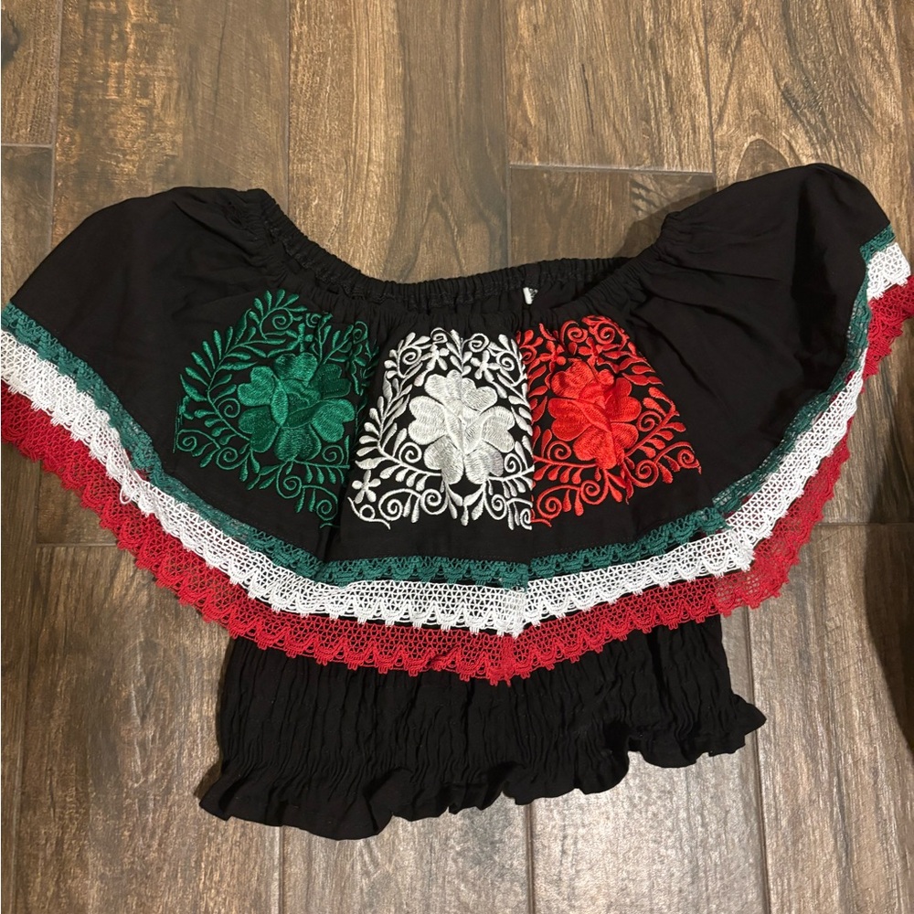 Embroidered Off-Shoulder Top